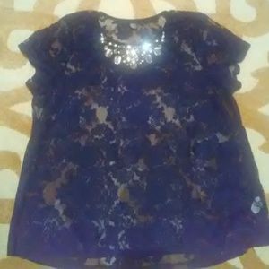 Lace top beautiful bling detail